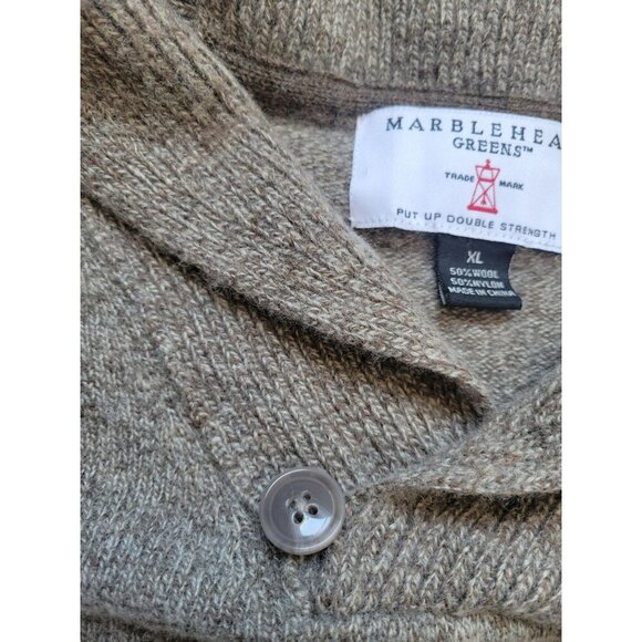 Marblehead Green Limited Collection Beige Long Sleeve Wool Blend Size XL Preppy - Picture 3 of 7